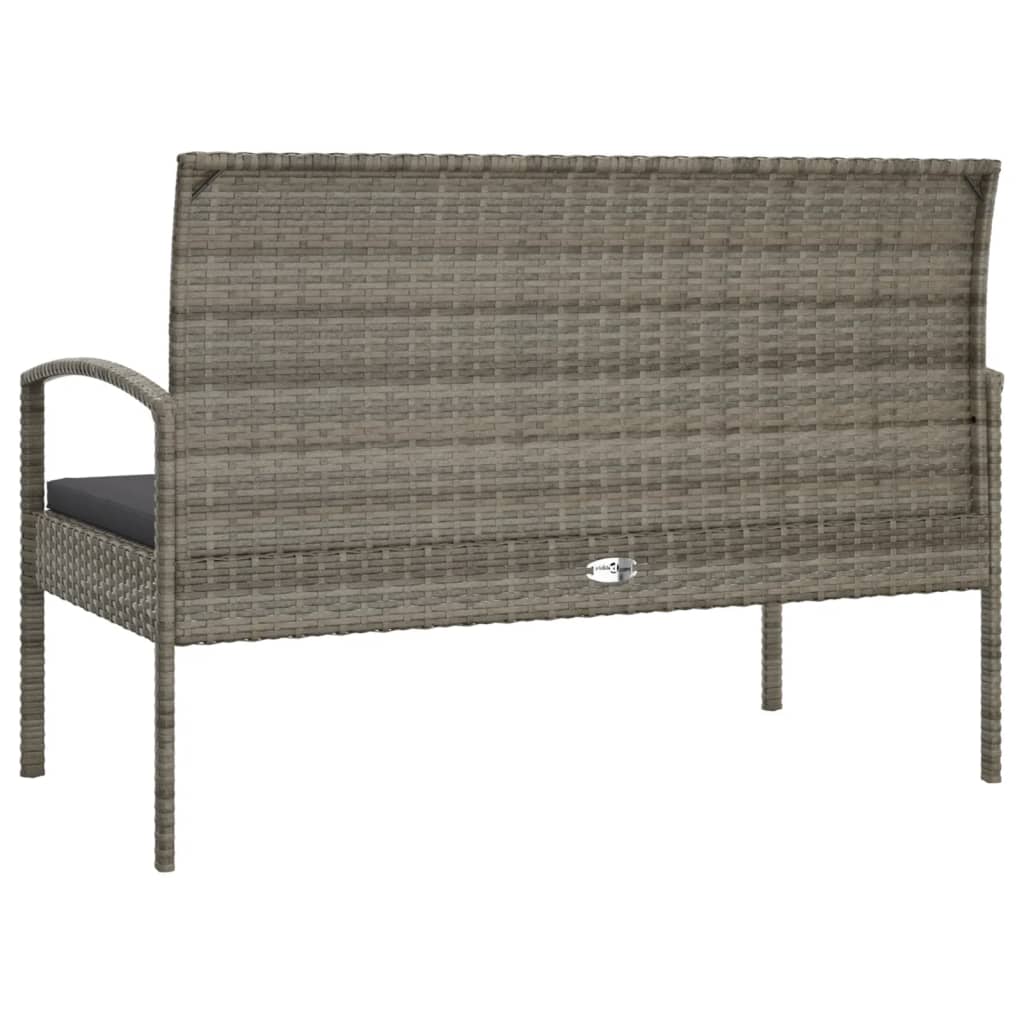 vidaXL Garden Bench Outdoor Wicker Patio Park Bench with Cushion Poly Rattan-25