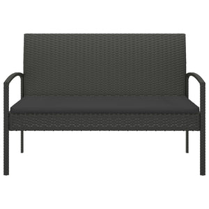 vidaXL Garden Bench Outdoor Wicker Patio Park Bench with Cushion Poly Rattan-23