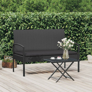 vidaXL Garden Bench Outdoor Wicker Patio Park Bench with Cushion Poly Rattan-20