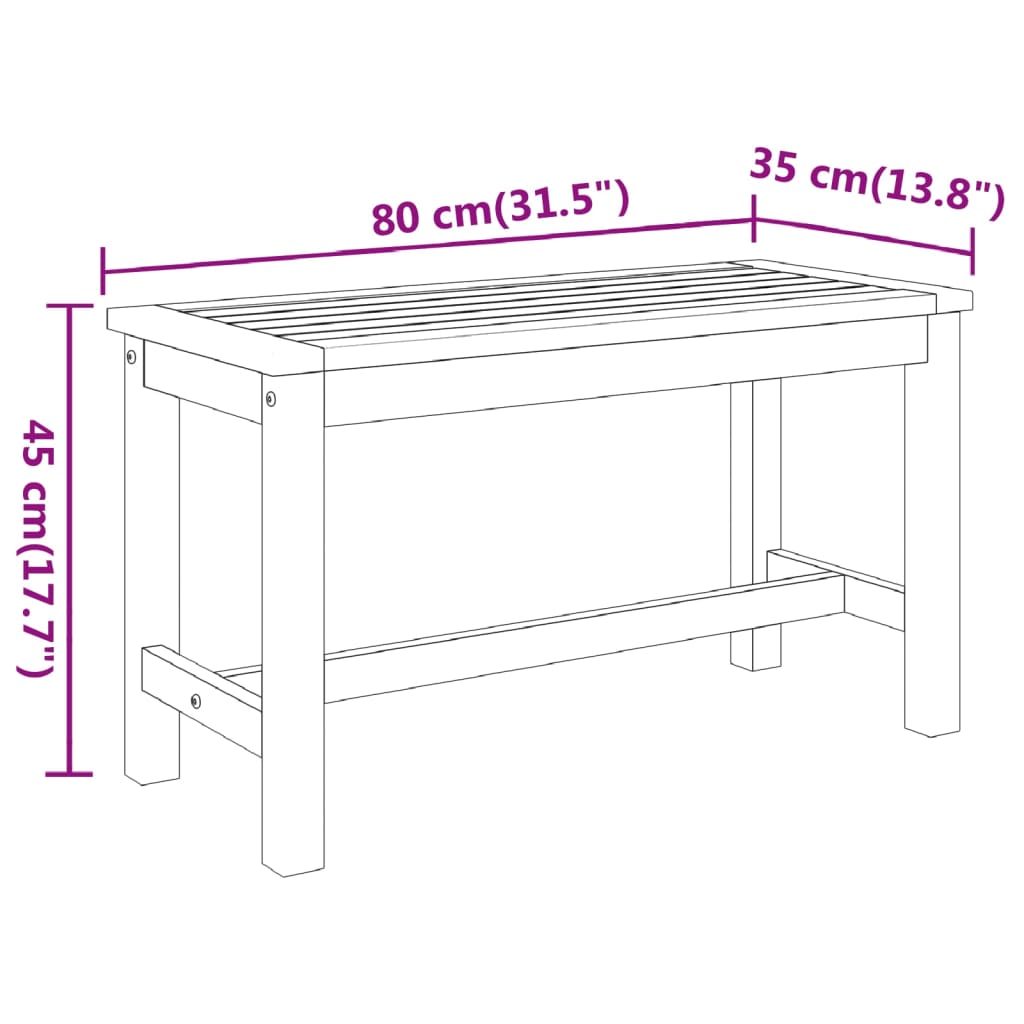 vidaXL Garden Bench Wooden Patio Park Bench Outdoor Seating Solid Wood Acacia-32