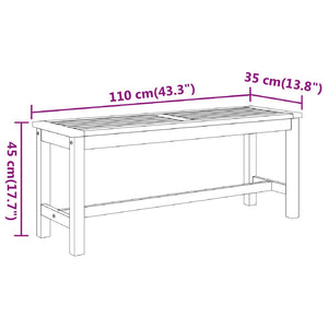 vidaXL Garden Bench Wooden Patio Park Bench Outdoor Seating Solid Wood Acacia-9