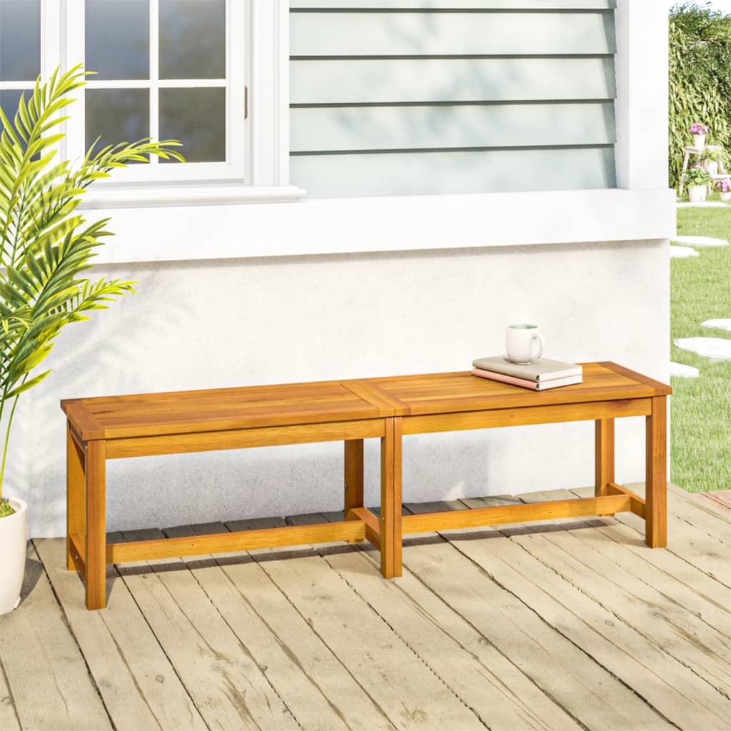 vidaXL Garden Bench Wooden Patio Park Bench Outdoor Seating Solid Wood Acacia-3