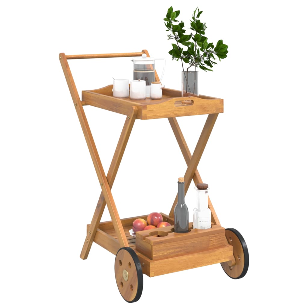 vidaXL Tea Trolley 21.3"x34.3"x35.4" Solid Wood Acacia-1