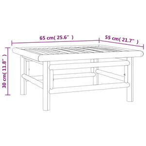 vidaXL Patio Table 25.6"x21.7"x11.8" Bamboo-5