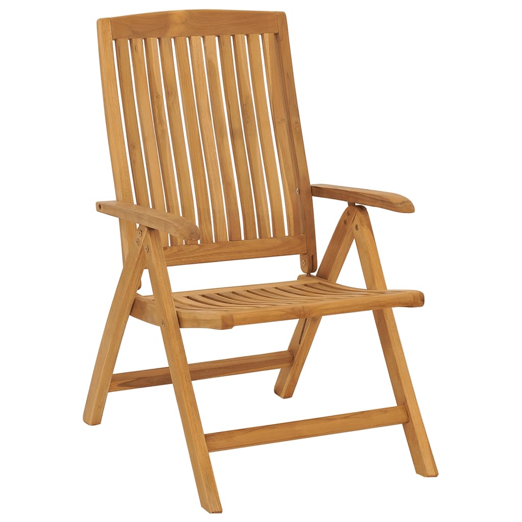 vidaXL Outdoor Recliner Chairs Camping Chair with Armrest Solid Wood Teak-14