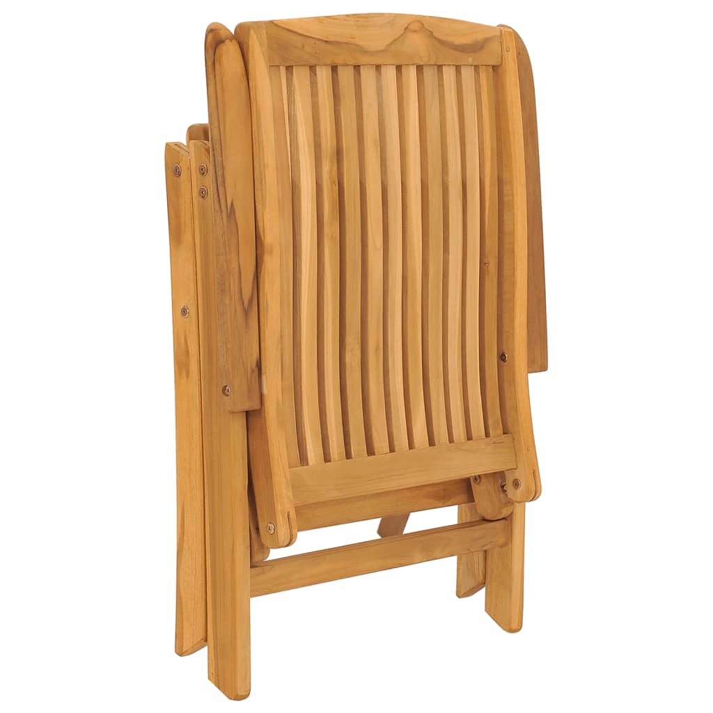 vidaXL Outdoor Recliner Chairs Camping Chair with Armrest Solid Wood Teak-29