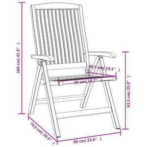 vidaXL Outdoor Recliner Chairs Camping Chair with Armrest Solid Wood Teak-1