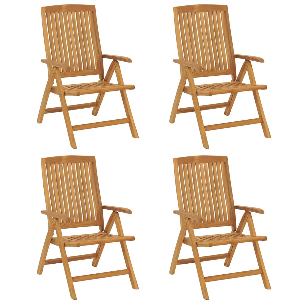 vidaXL Outdoor Recliner Chairs Camping Chair with Armrest Solid Wood Teak-5