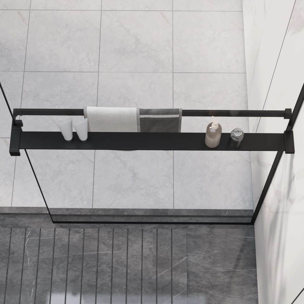 vidaXL Shower Shelf for Walk-in Shower Wall Shelf with Towel Bar Aluminum-40