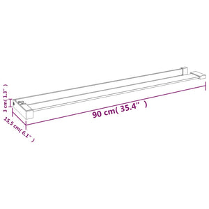 vidaXL Shower Shelf for Walk-in Shower Wall Shelf with Towel Bar Aluminum-43