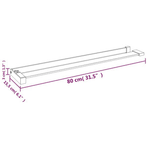 vidaXL Shower Shelf for Walk-in Shower Wall Shelf with Towel Bar Aluminum-38