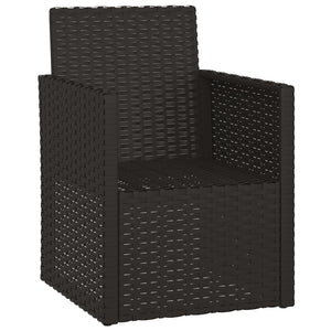 vidaXL Patio Armchair with Cushion Black Poly Rattan-1