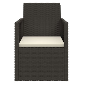 vidaXL Patio Armchair with Cushion Black Poly Rattan-2