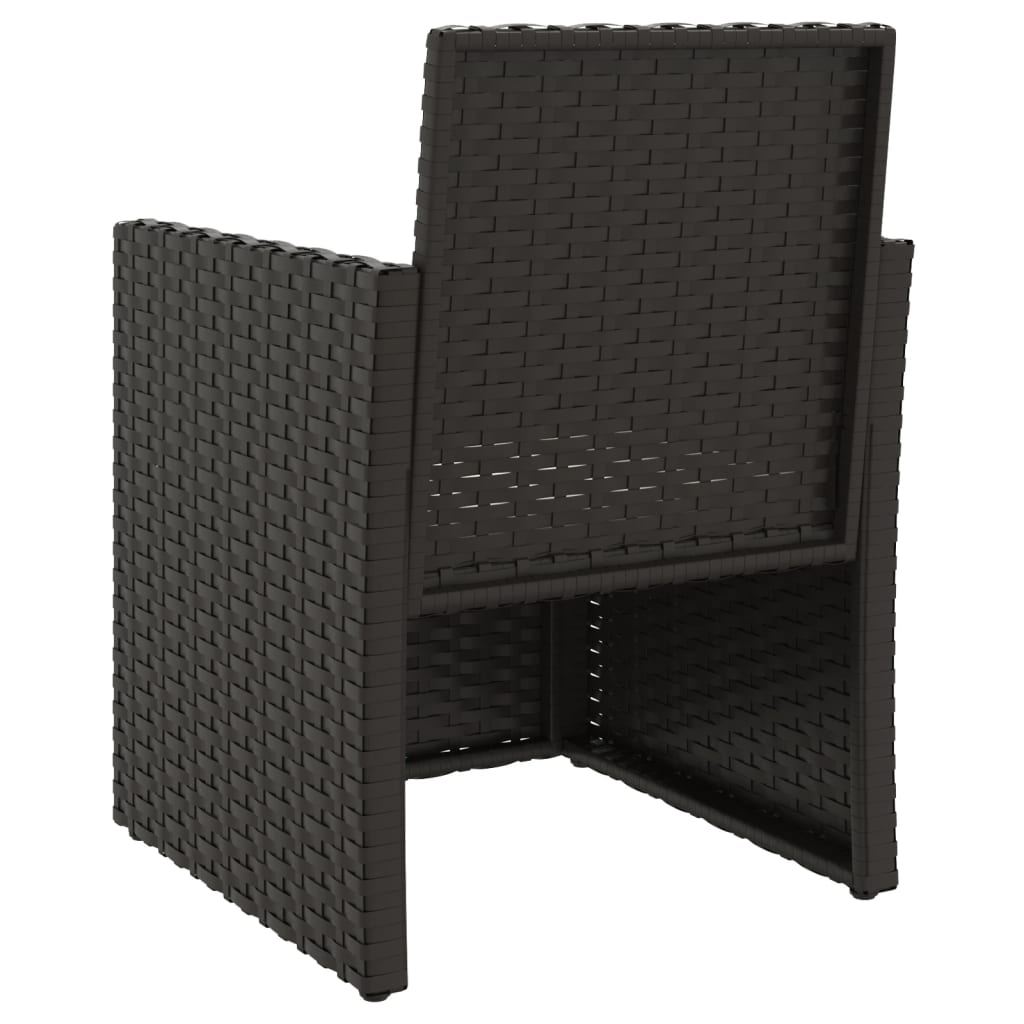 vidaXL Patio Armchair with Cushion Black Poly Rattan-4