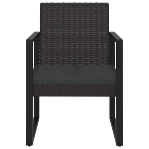 vidaXL Patio Armchair with Cushion Black Poly Rattan-1