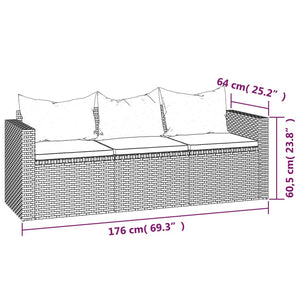 vidaXL Patio Furniture Set Patio Lounge Set Outdoor Furniture Poly Rattan-22