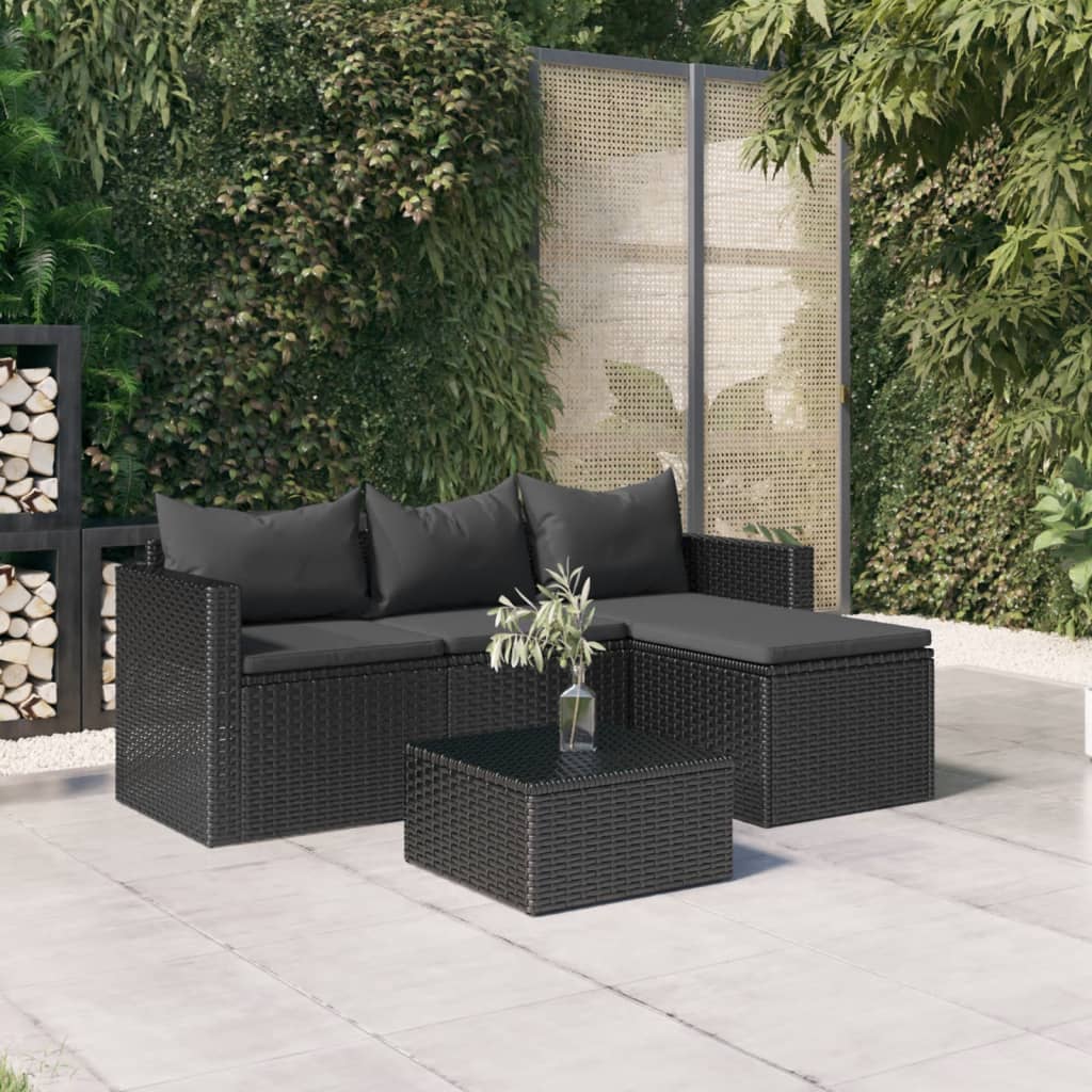 vidaXL Patio Furniture Set Patio Lounge Set Outdoor Furniture Poly Rattan-14