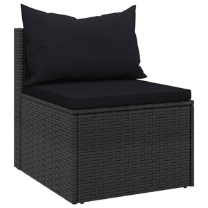 vidaXL Patio Middle Sofas with Cushions Accent Loveseat 2 Pcs Poly Rattan-3