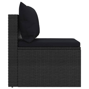 vidaXL Patio Middle Sofas with Cushions Accent Loveseat 2 Pcs Poly Rattan-6