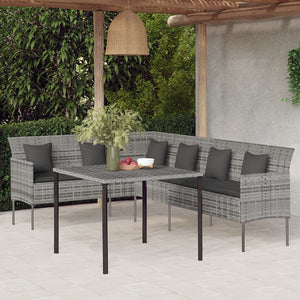 vidaXL Patio Dining Set with Cushions Conversation Set 2 Piece Poly Rattan-9