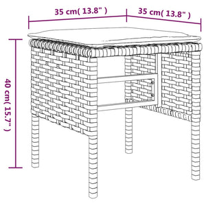 vidaXL Patio Footstools with Cushions Ottoman Furniture 4 Pcs Poly Rattan-2