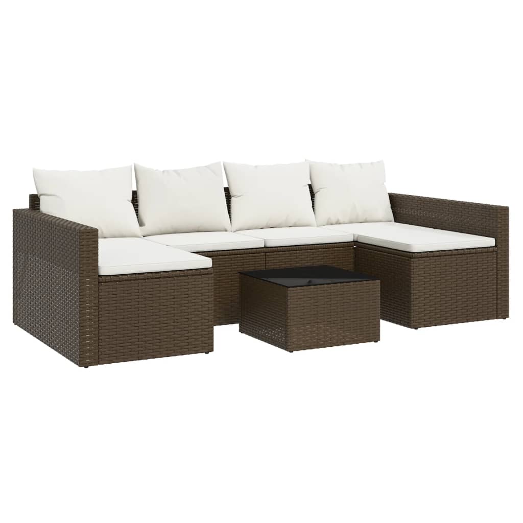 vidaXL Patio Furniture Set 2 Piece Sectional Sofa with Cushions Poly Rattan-20