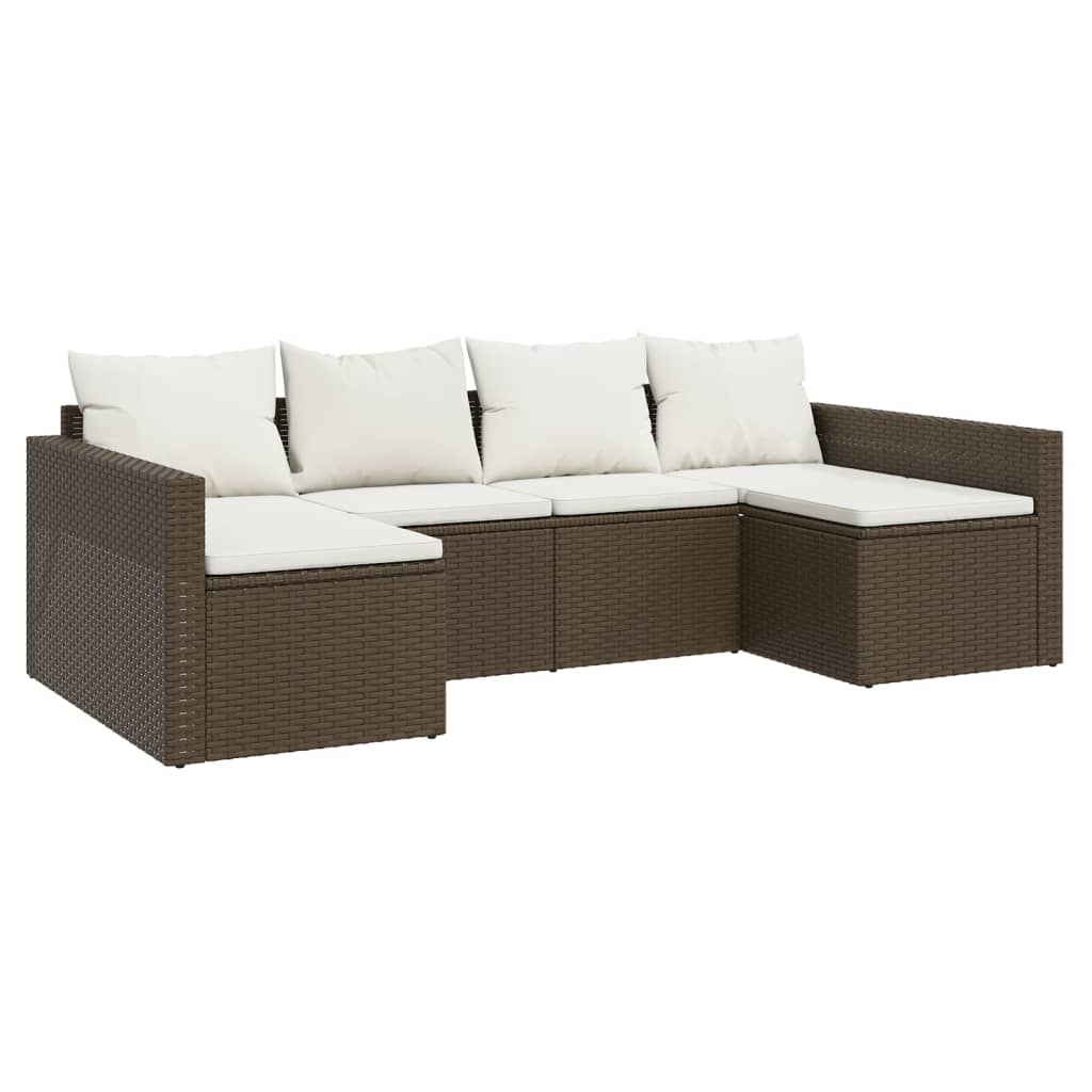 vidaXL Patio Furniture Set 2 Piece Sectional Sofa with Cushions Poly Rattan-14