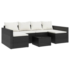 vidaXL Patio Furniture Set 2 Piece Sectional Sofa with Cushions Poly Rattan-10