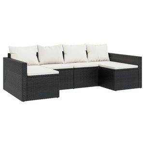 vidaXL Patio Furniture Set 2 Piece Sectional Sofa with Cushions Poly Rattan-29