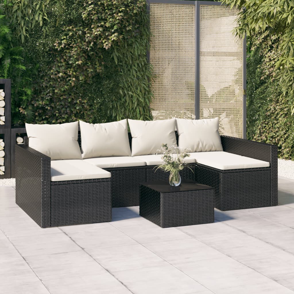 vidaXL Patio Furniture Set 2 Piece Sectional Sofa with Cushions Poly Rattan-15