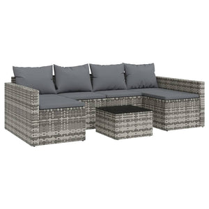 vidaXL Patio Furniture Set 2 Piece Sectional Sofa with Cushions Poly Rattan-28