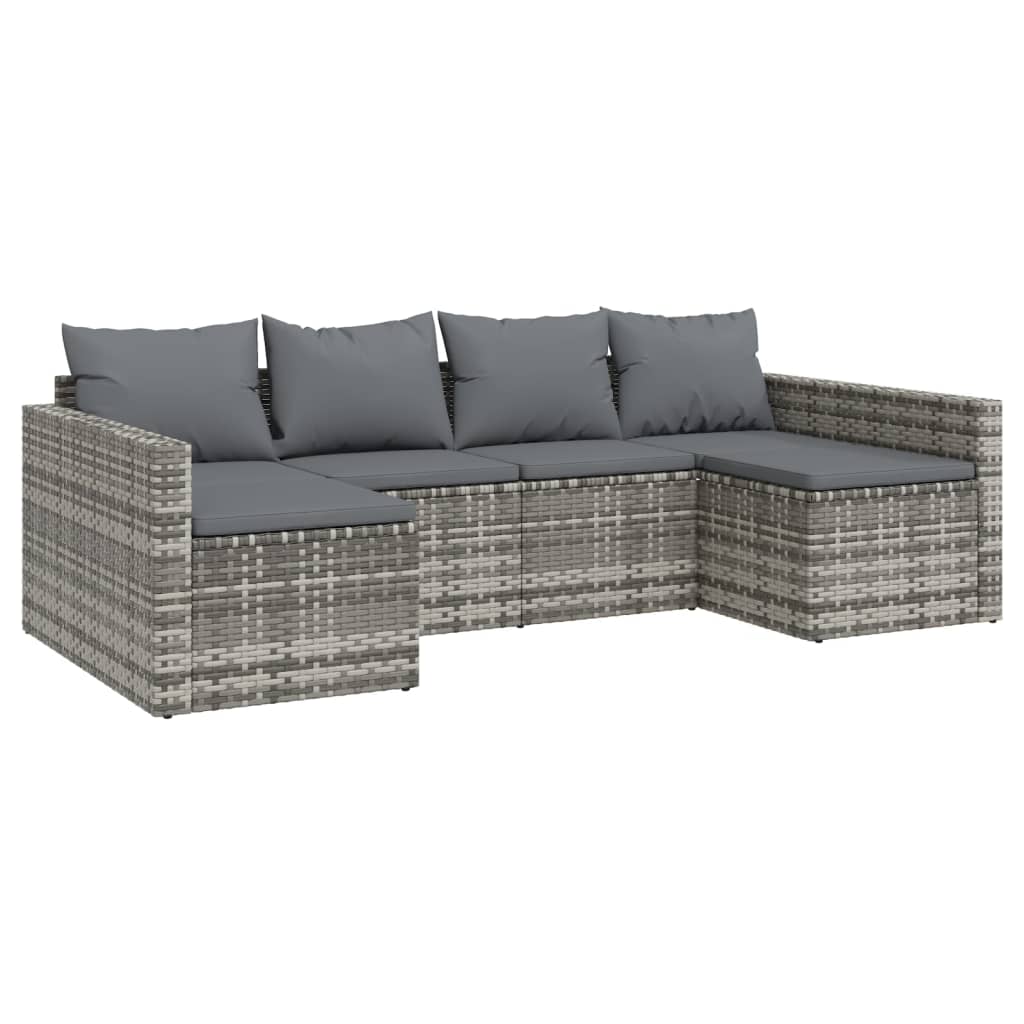 vidaXL Patio Furniture Set 2 Piece Sectional Sofa with Cushions Poly Rattan-39