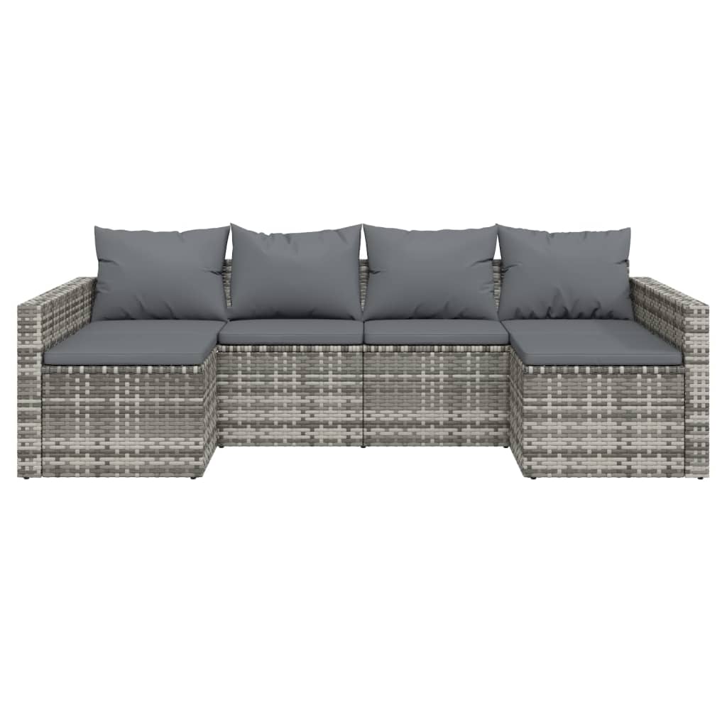 vidaXL Patio Furniture Set 2 Piece Sectional Sofa with Cushions Poly Rattan-43