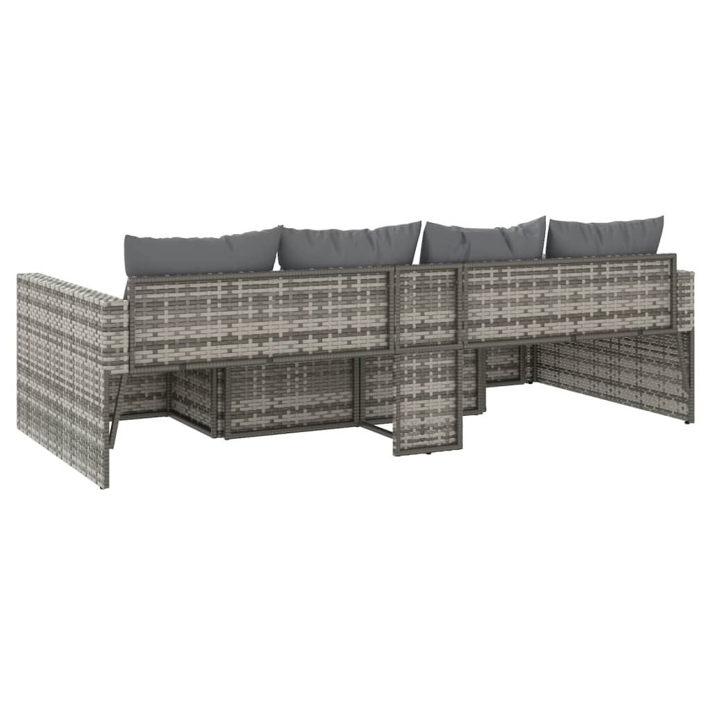 vidaXL Patio Furniture Set 2 Piece Sectional Sofa with Cushions Poly Rattan-8