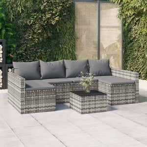 vidaXL Patio Furniture Set 2 Piece Sectional Sofa with Cushions Poly Rattan-32