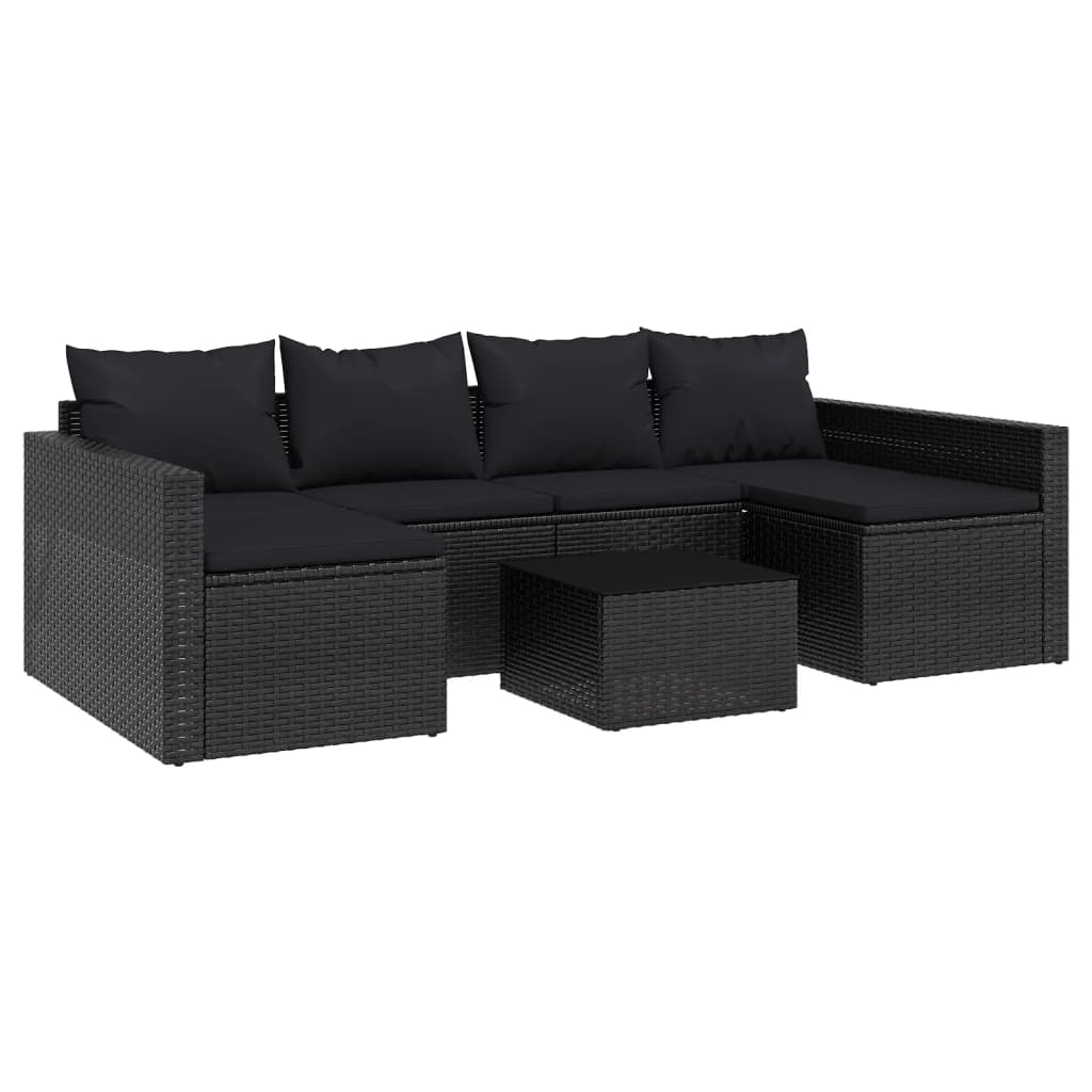 vidaXL Patio Furniture Set 2 Piece Sectional Sofa with Cushions Poly Rattan-0