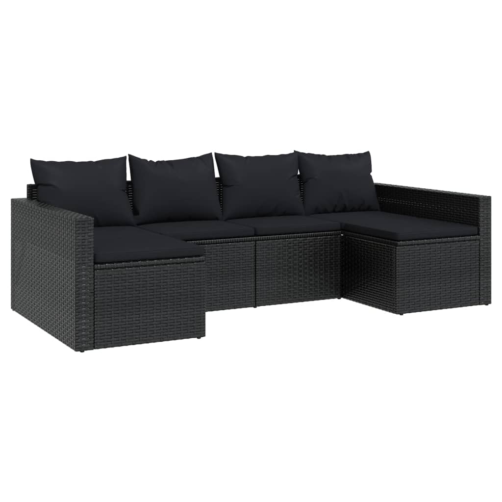 vidaXL Patio Furniture Set 2 Piece Sectional Sofa with Cushions Poly Rattan-2