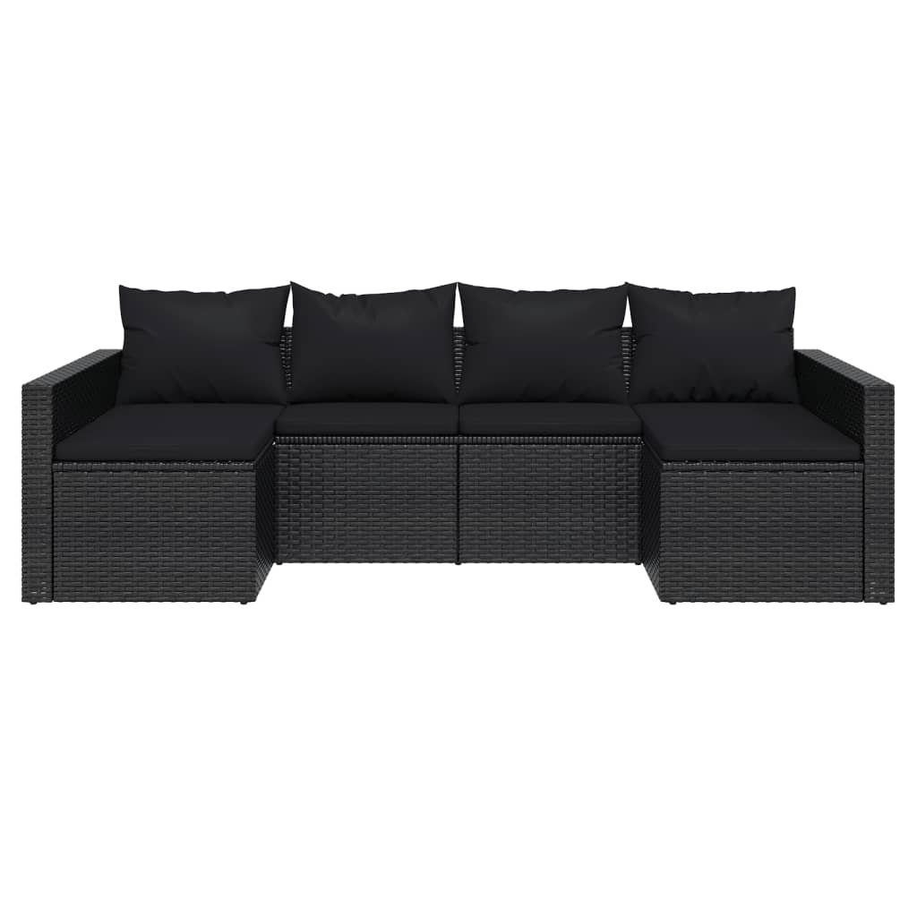 vidaXL Patio Furniture Set 2 Piece Sectional Sofa with Cushions Poly Rattan-7