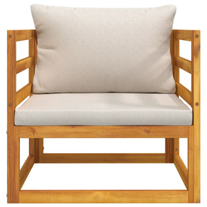 vidaXL Patio Chair with Light Gray Cushions Solid Wood Acacia-3