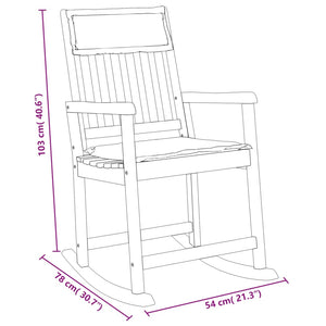 vidaXL Rocking Chair Wooden Rocking Chair with Cushions Solid Wood Acacia-4