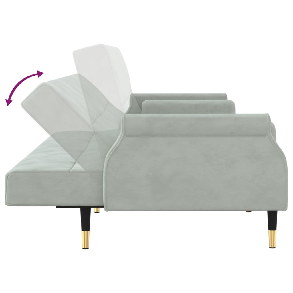 vidaXL Sofa Bed Loveseat Convertible Sofa Bed with Cushions for Studio Velvet-1