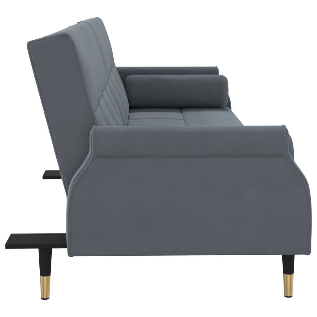 vidaXL Sofa Bed Loveseat Convertible Sofa Bed with Cushions for Studio Velvet-23