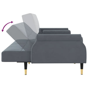 vidaXL Sofa Bed Loveseat Convertible Sofa Bed with Cushions for Studio Velvet-32