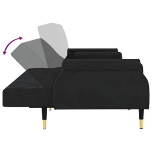 vidaXL Sofa Bed Loveseat Convertible Sofa Bed with Cushions for Studio Velvet-31