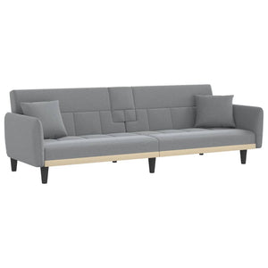 vidaXL Sofa Bed with Cup Holders Black Fabric-26