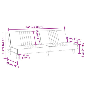 vidaXL 2-Seater Sofa Bed Fabric Recliner Loveseat Folding Daybed Multi Colors-26