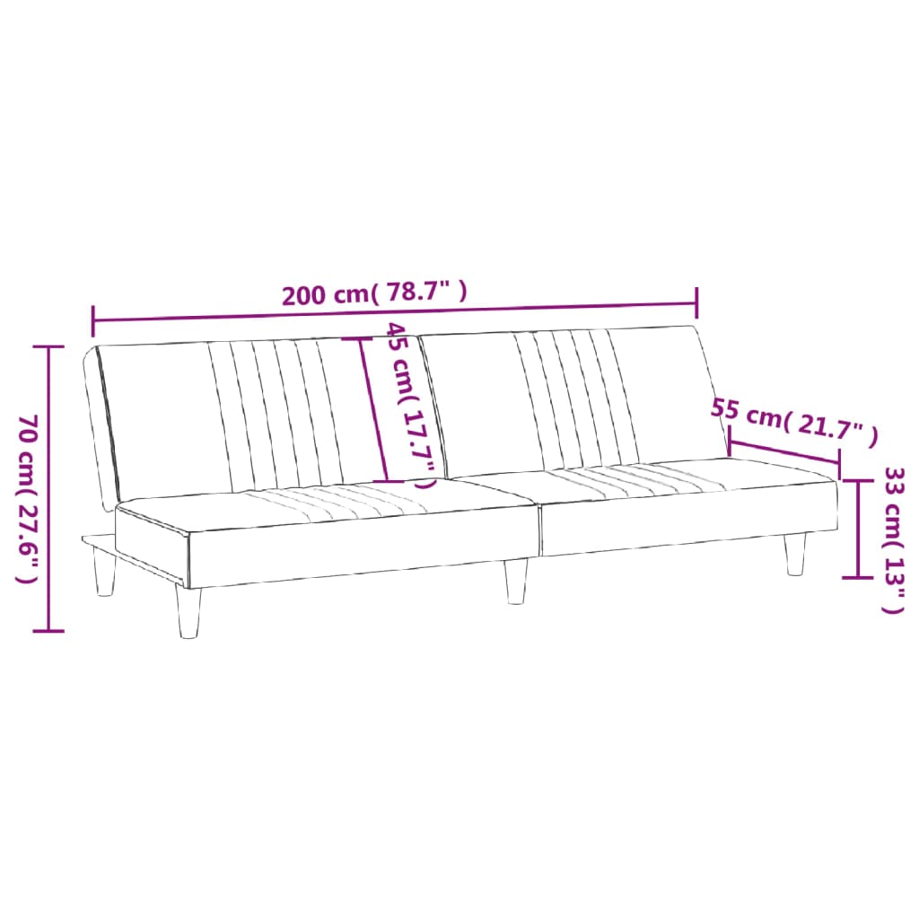 vidaXL 2-Seater Sofa Bed Fabric Recliner Loveseat Folding Daybed Multi Colors-5