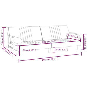 vidaXL Sofa Bed with Armrests Couch Recliner Loveseat Folding Daybed Velvet-50