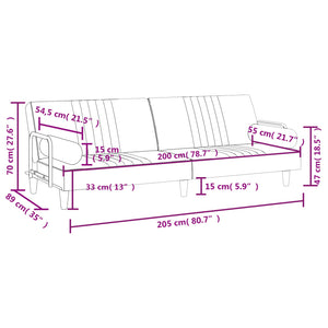 vidaXL Sofa Bed with Armrests Couch Recliner Loveseat Folding Daybed Velvet-64