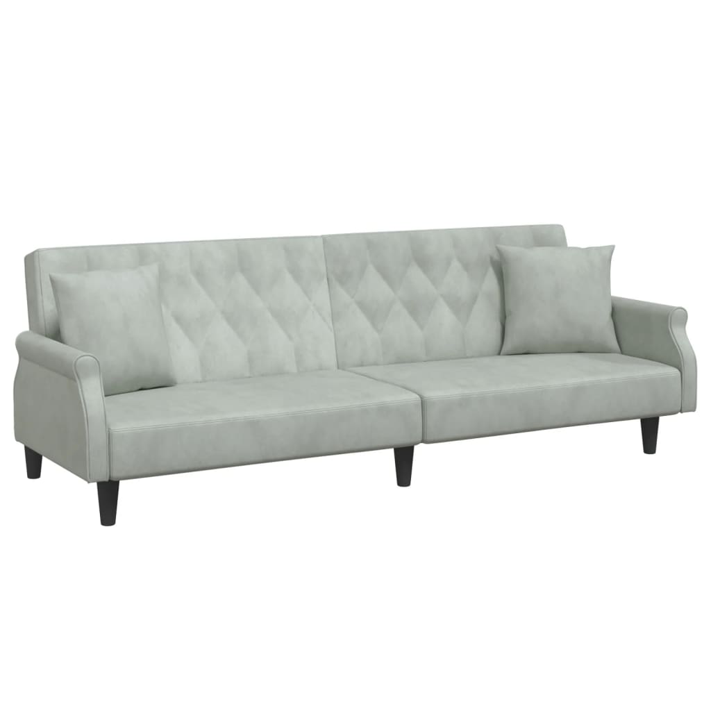 vidaXL Sleeper Sofa with Armrests Velvet Couch Sofa Bed Recliner Loveseat-0